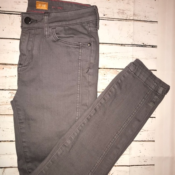 Pilcro and the Letterpress Denim - Anthropologie Pilcro Grey Stet Mis-Rise Jeans